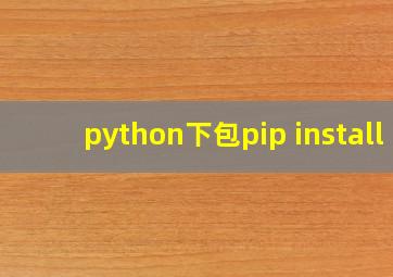 python下包pip install